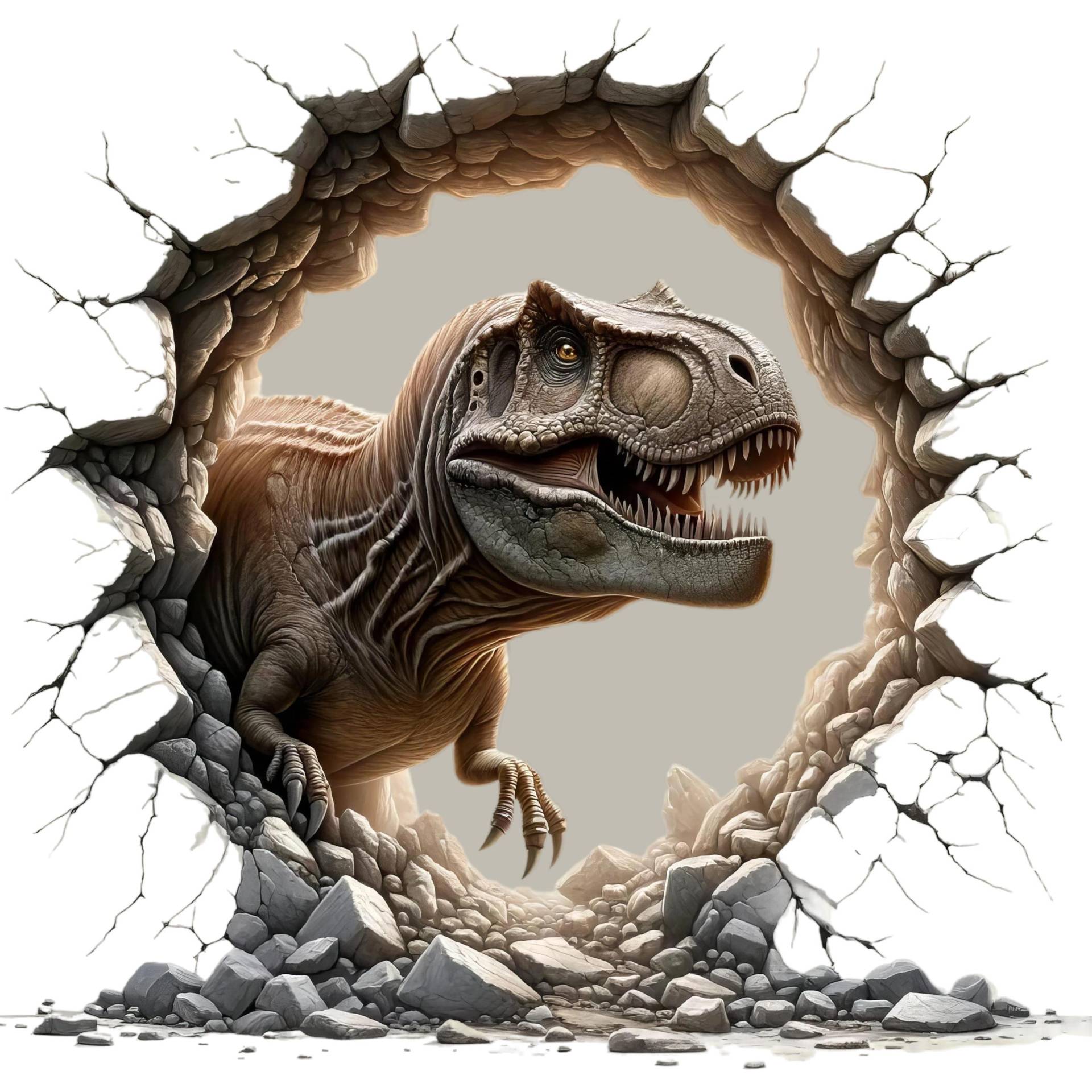 Bügelbild, 3D Dinosaurier, T-Rex, Bügelmotiv von BuegeldichTrendy