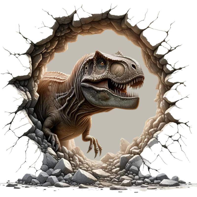 Bügelbild, 3D Dinosaurier, T-Rex, Bügelmotiv von BuegeldichTrendy