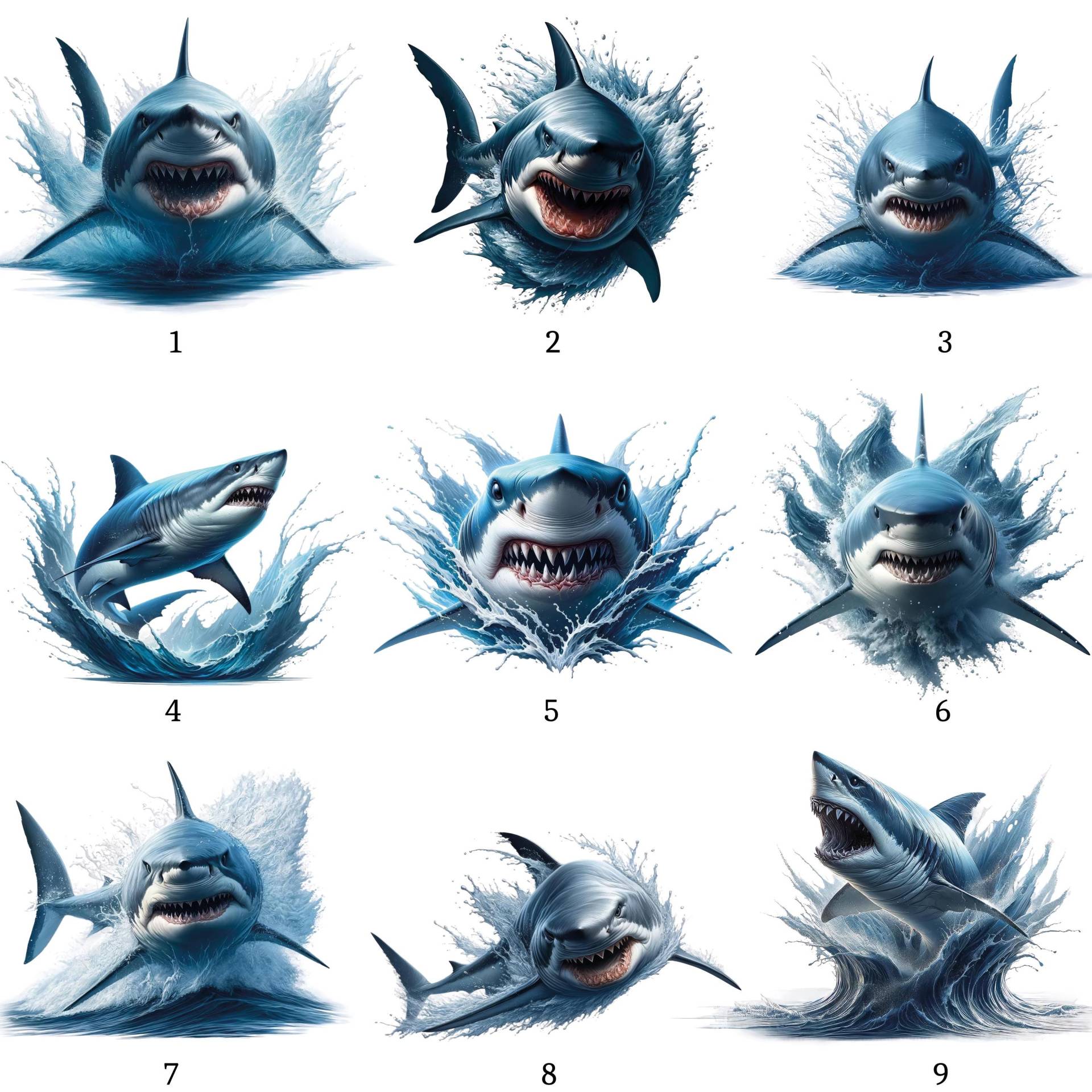 Bügelbild, 3D Hai, Bügelmotiv von BuegeldichTrendy