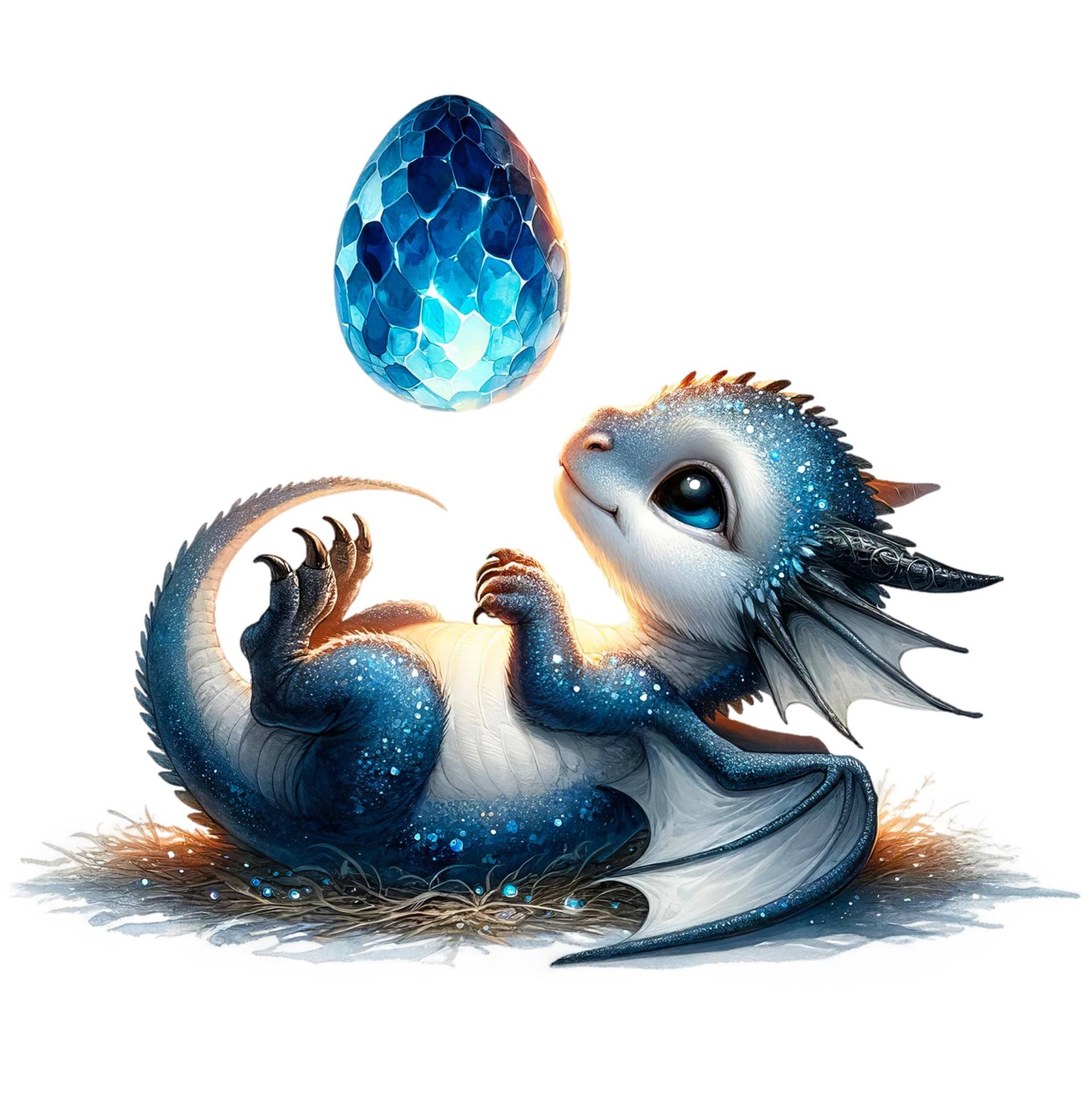 Bügelbild, Baby Drache Mit Ei, Bügelmotiv von BuegeldichTrendy