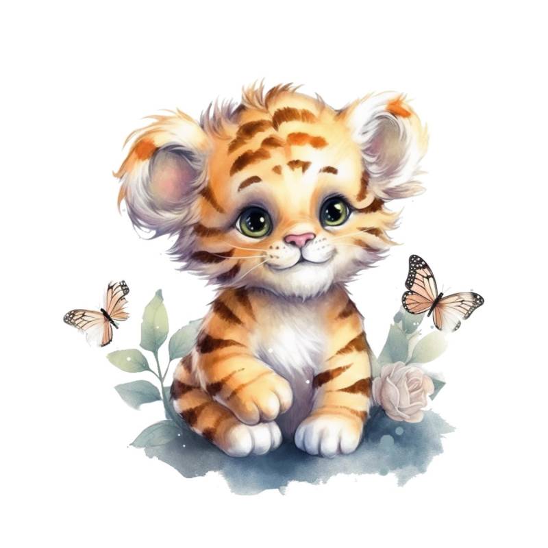 Bügelbild, Baby Tiger, Bügelmotiv von BuegeldichTrendy