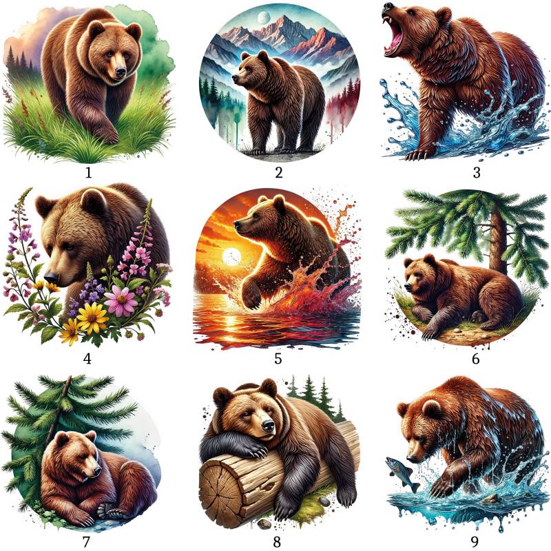 Bügelbild, Bär, Bügelmotiv von BuegeldichTrendy