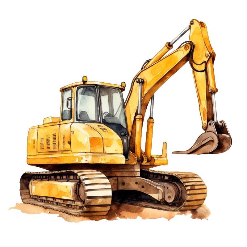 Bügelbild, Bagger, Baufahrzeug, Bügelmotiv von BuegeldichTrendy