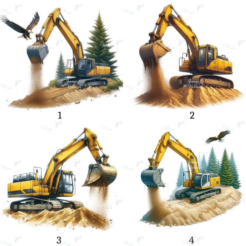 Bügelbild, Bagger, Bügelmotiv von BuegeldichTrendy