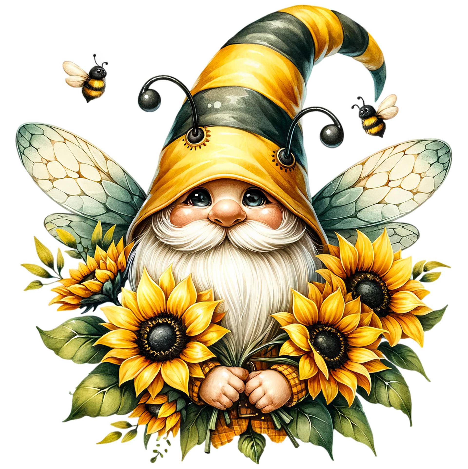 Bügelbild, Bienen Gnom, Zwerg, Bügelmotiv von BuegeldichTrendy