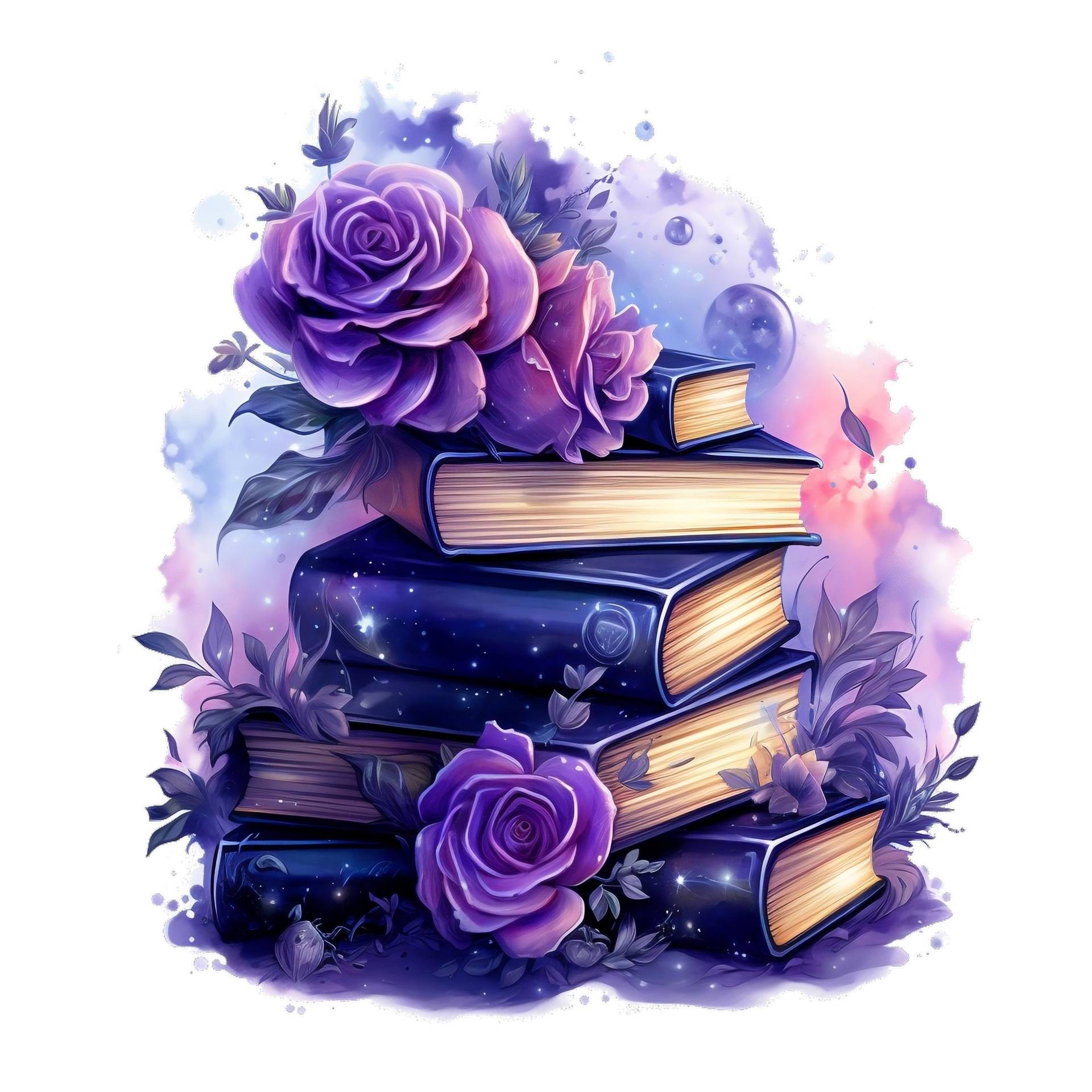 Bügelbild, Buch Mit Rosen, Bügelmotiv von BuegeldichTrendy