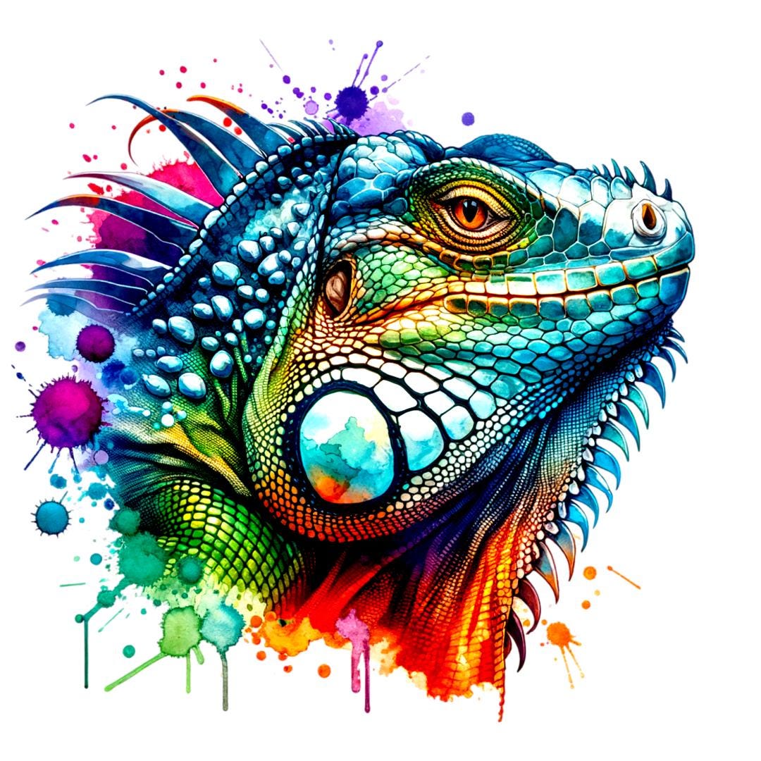 Bügelbild, Bunter Bartagam, Bügelmotiv von BuegeldichTrendy