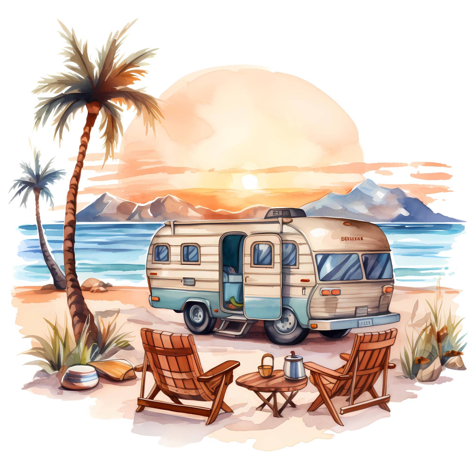 Bügelbild, Camping, Bügelmotiv von BuegeldichTrendy