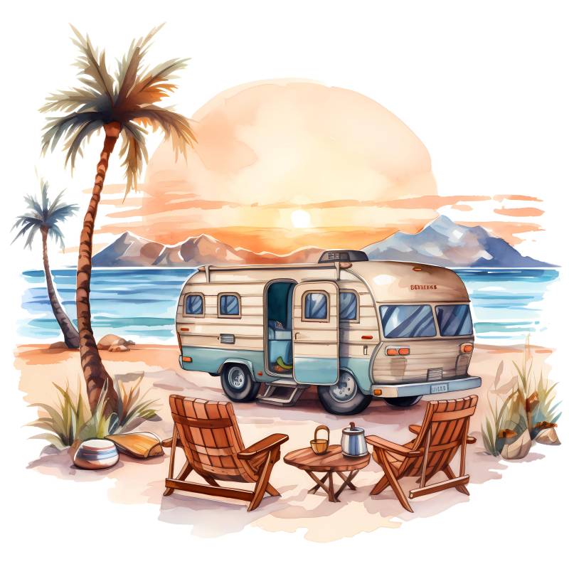 Bügelbild, Camping, Bügelmotiv von BuegeldichTrendy