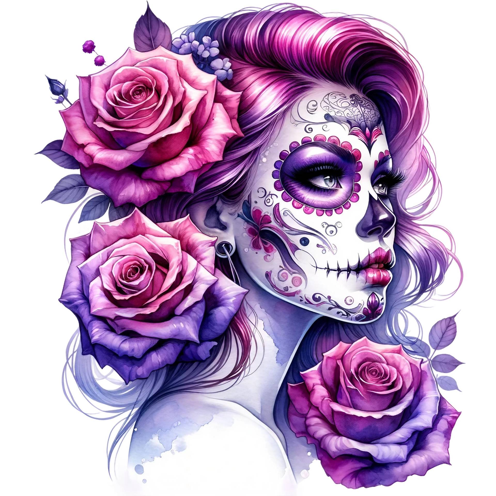 Bügelbild, Catrina, Bügelmotiv von BuegeldichTrendy