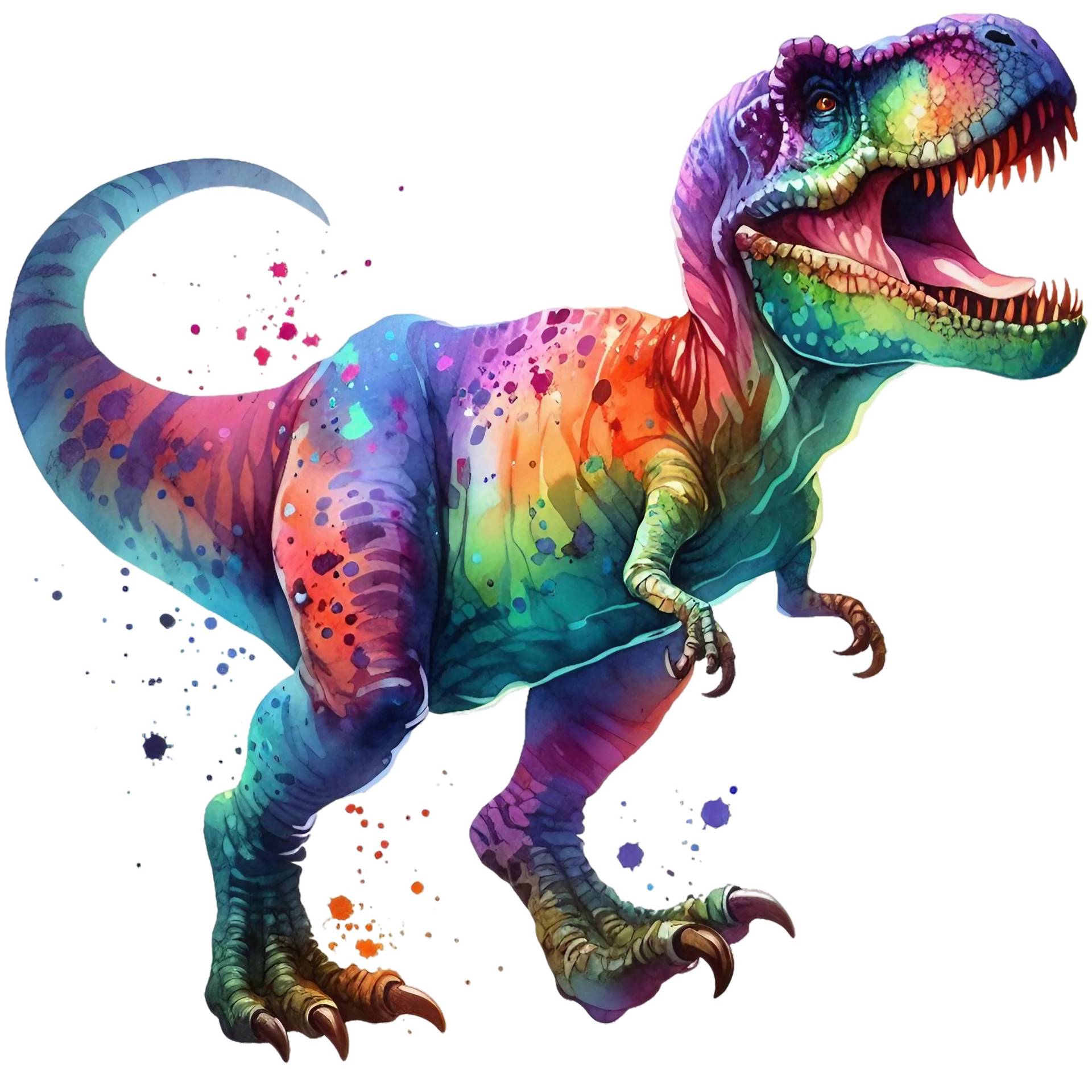 Bügelbild, Dinosaurier Bunt, Bügelmotiv von BuegeldichTrendy