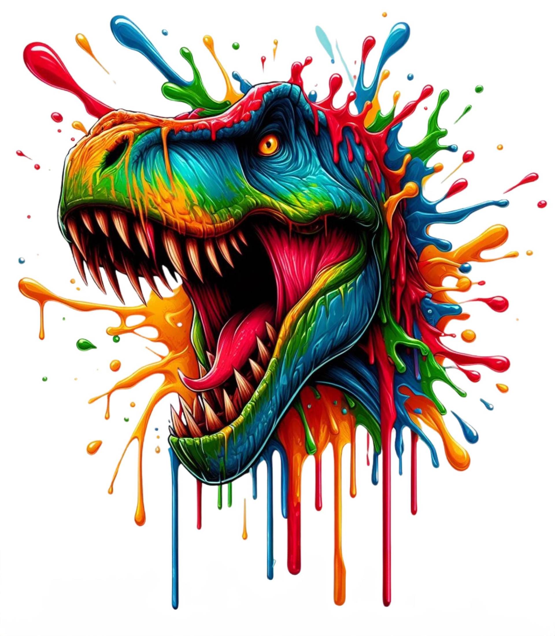 Bügelbild, Dinosaurier Splash, T-Rex, Bügelmotiv von BuegeldichTrendy