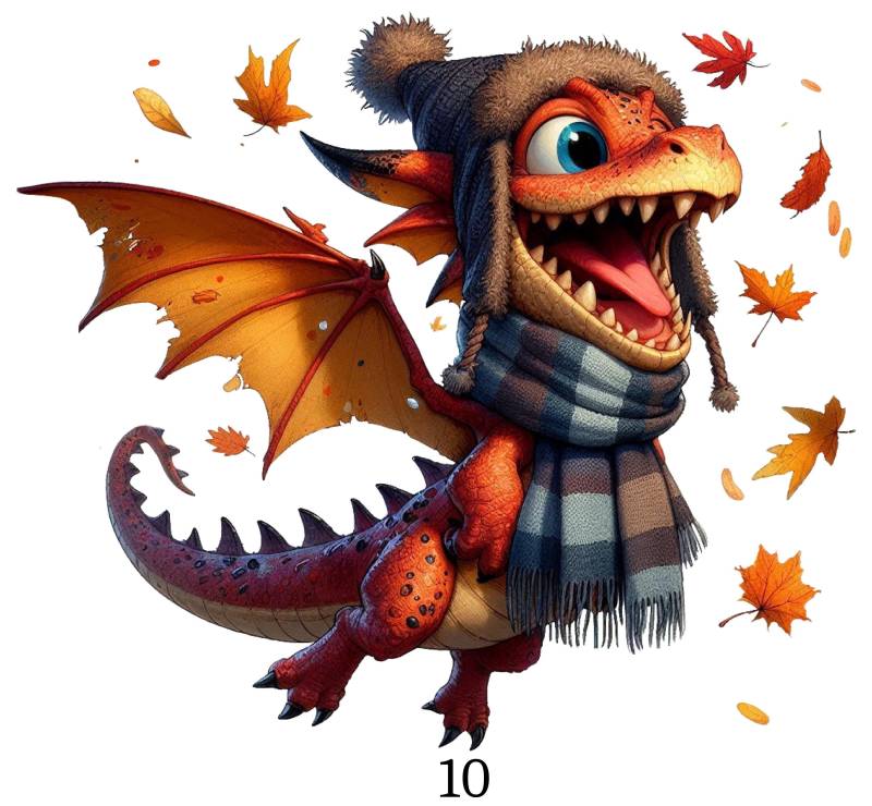 Bügelbild, Drache, Herbst, Halloween, Bügelmotiv von BuegeldichTrendy