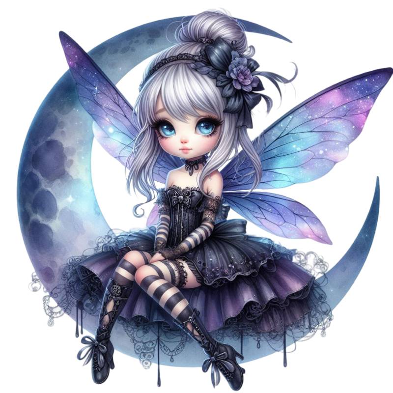 Bügelbild, Dunkle Elfe, Gothik, Bügelmotiv von BuegeldichTrendy