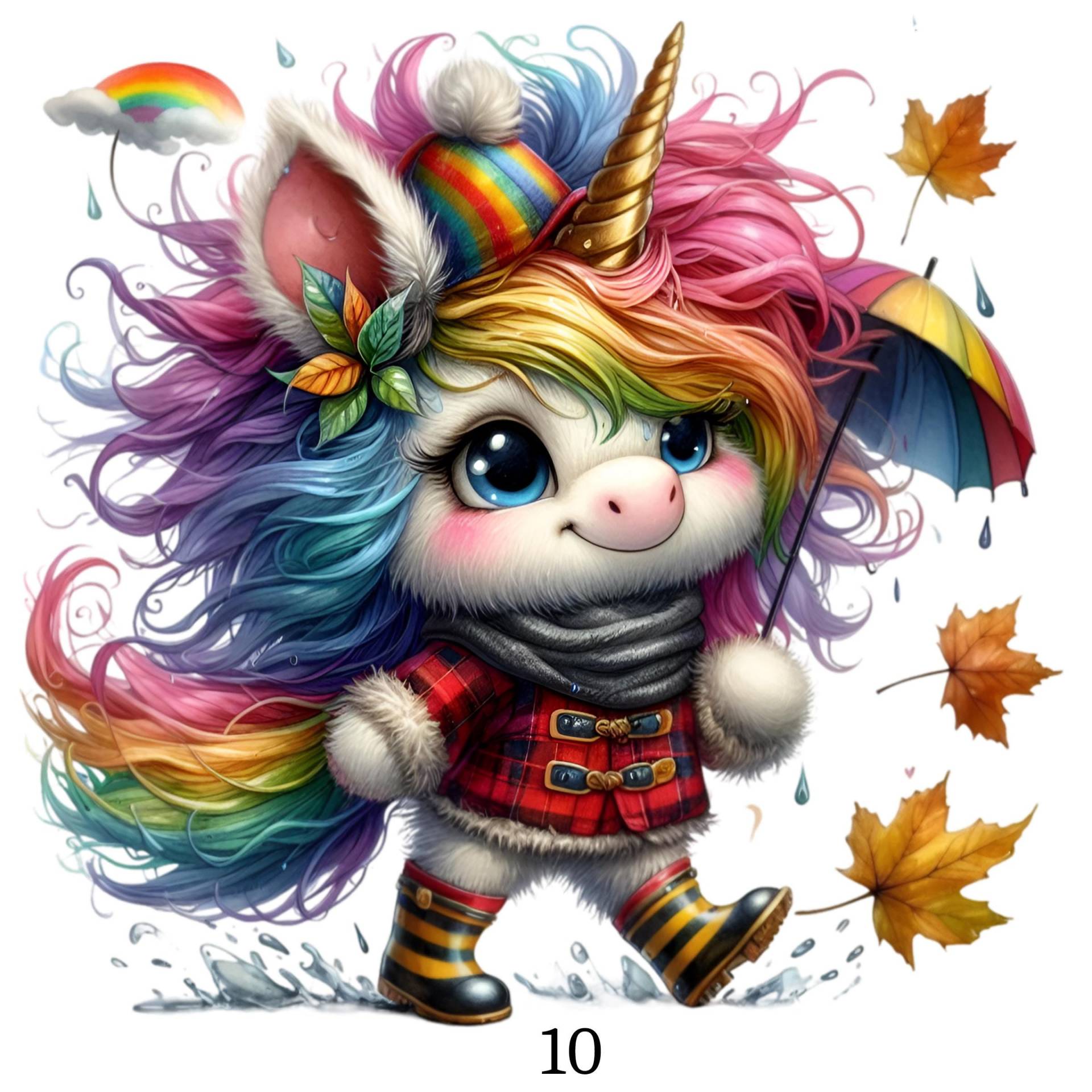 Bügelbild, Einhorn, Herbst, Bügelmotiv von BuegeldichTrendy