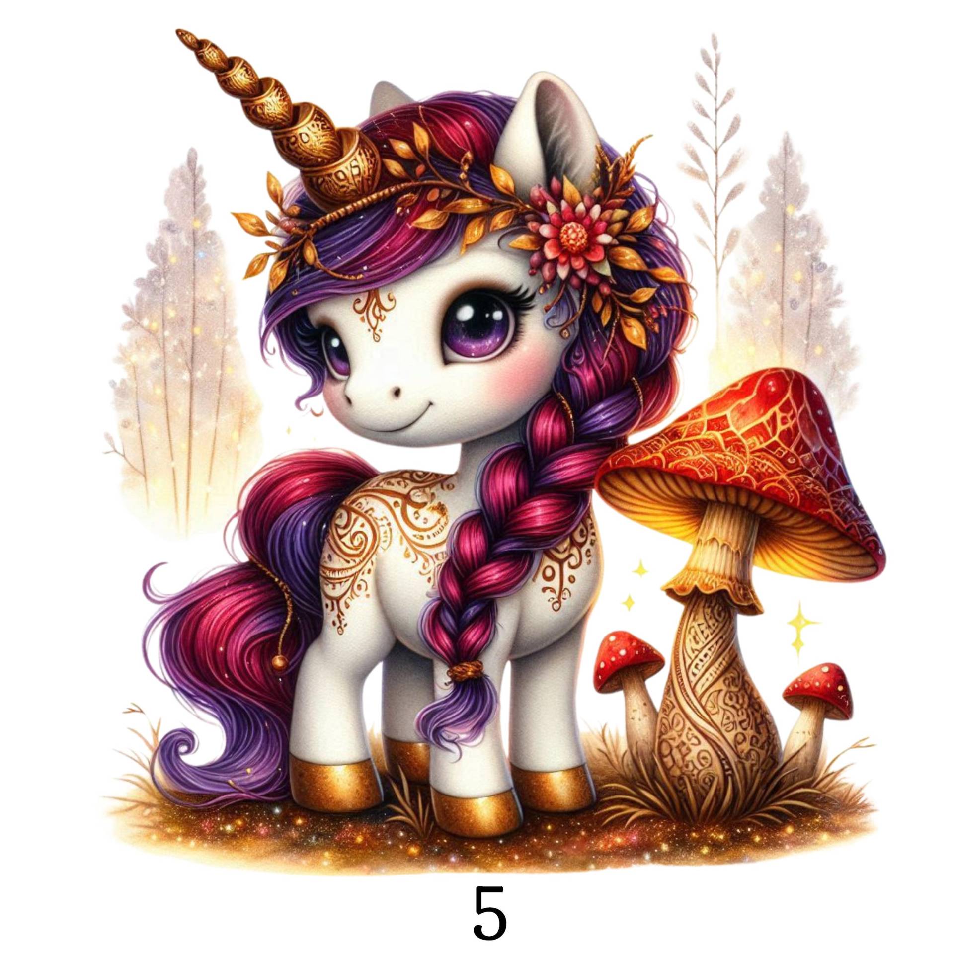 Bügelbild, Einhorn, Herbst, Bügelmotiv von BuegeldichTrendy