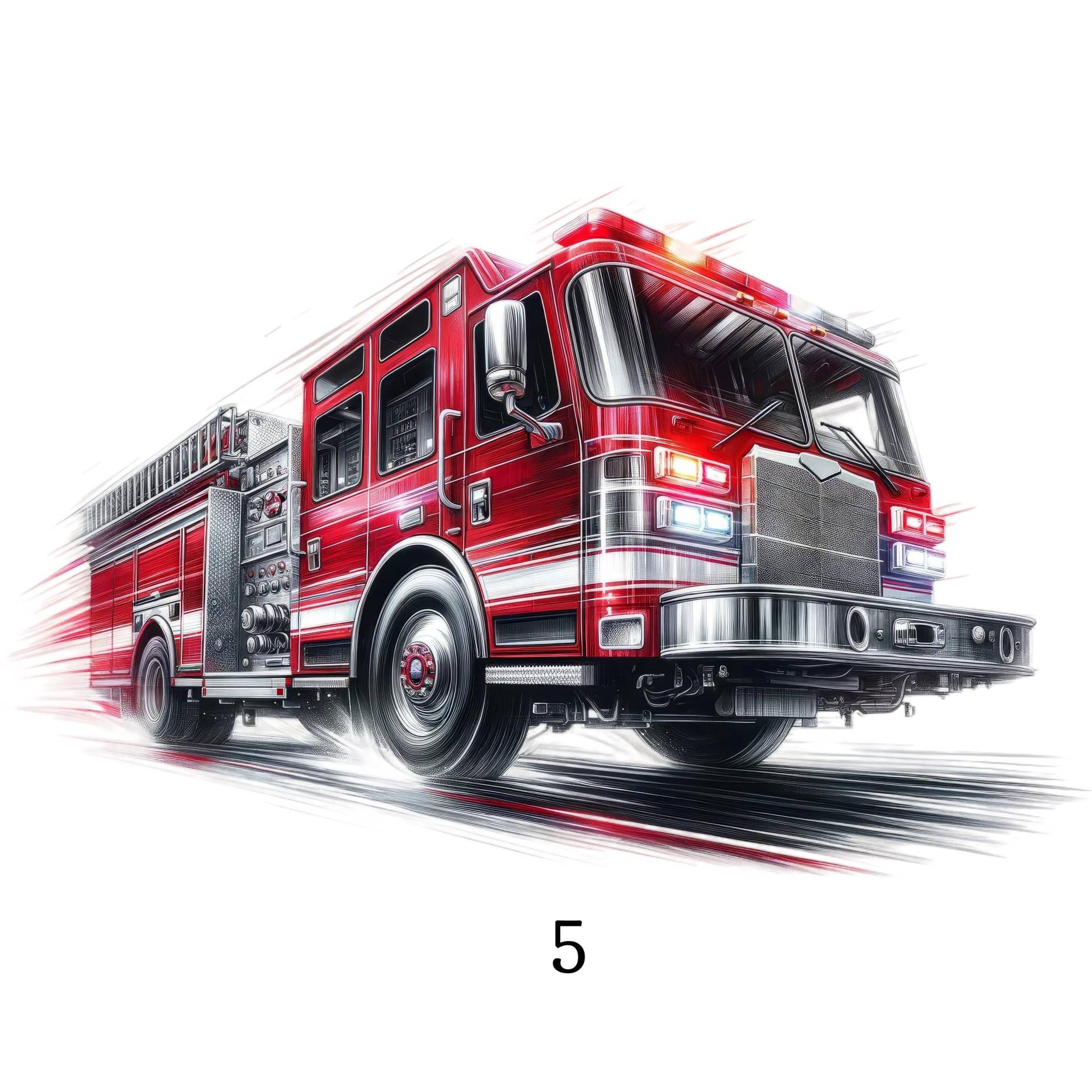 Bügelbild, Feuerwehr Auto, Bügelmotiv von BuegeldichTrendy