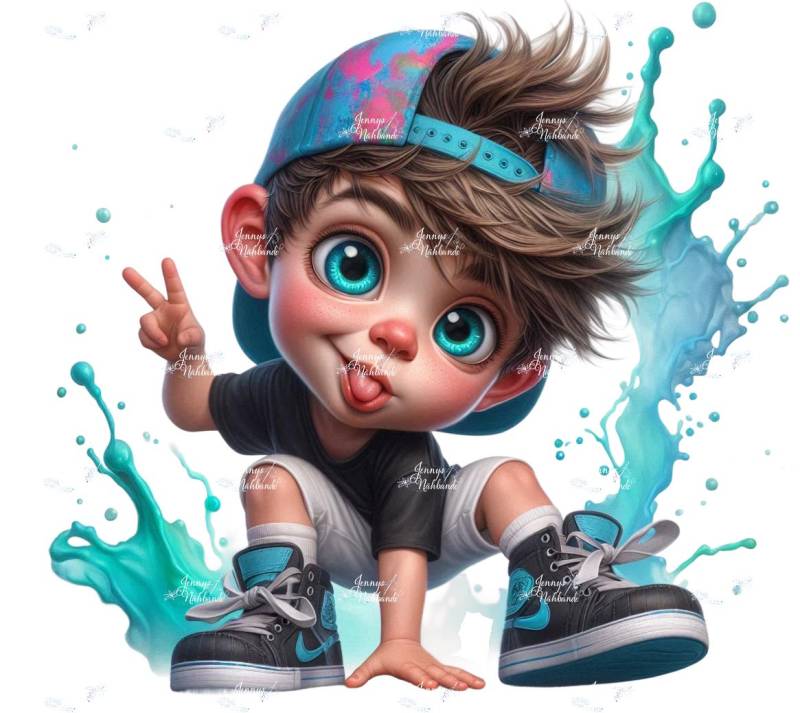 Bügelbild, Frecher Junge, Cool Boy Splash, Bügelmotiv von BuegeldichTrendy