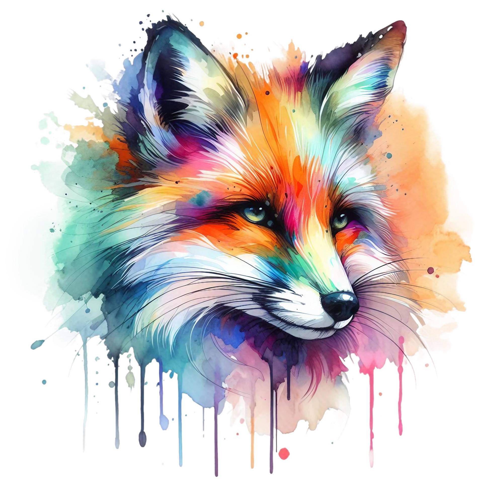 Bügelbild, Fuchs Rainbow, Bügelmotiv von BuegeldichTrendy