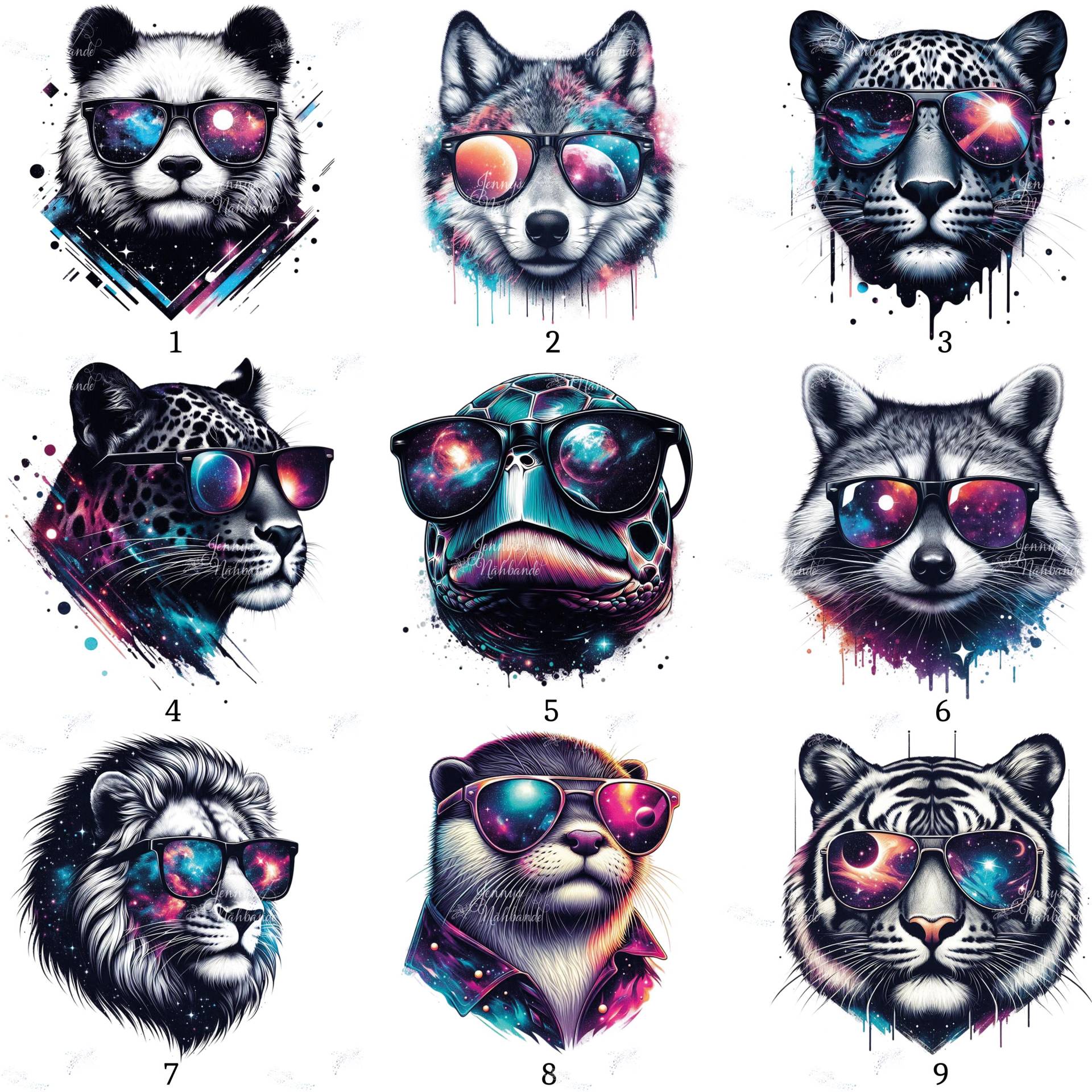 Bügelbild, Galaxy Tiere, Bügelmotiv von BuegeldichTrendy