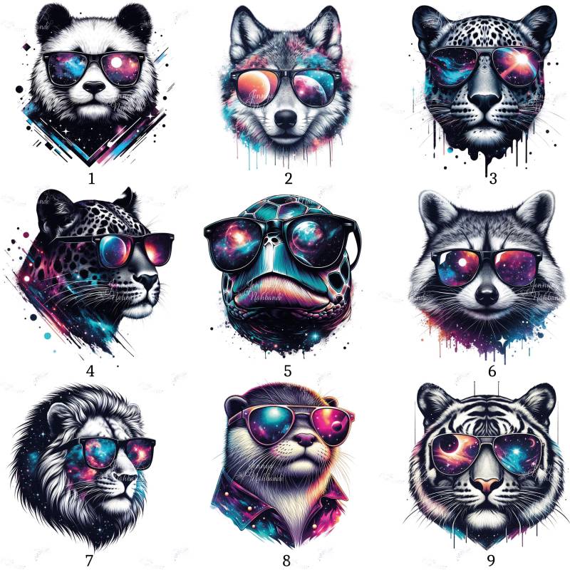 Bügelbild, Galaxy Tiere, Bügelmotiv von BuegeldichTrendy