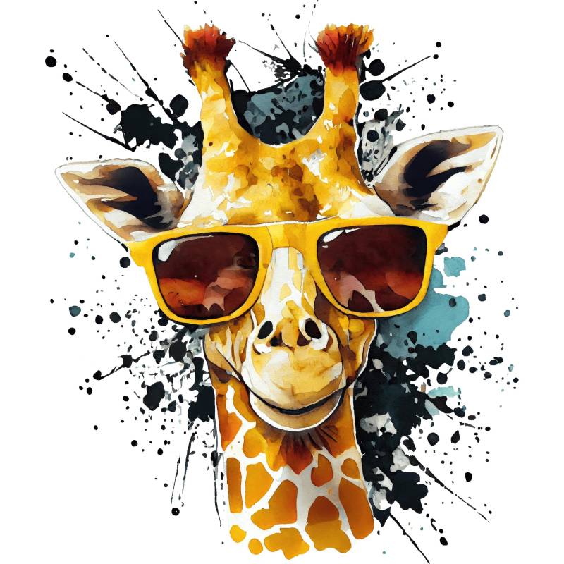 Bügelbild, Giraffe Mit Sonnenbrille, Cool, Bügelmotiv von BuegeldichTrendy