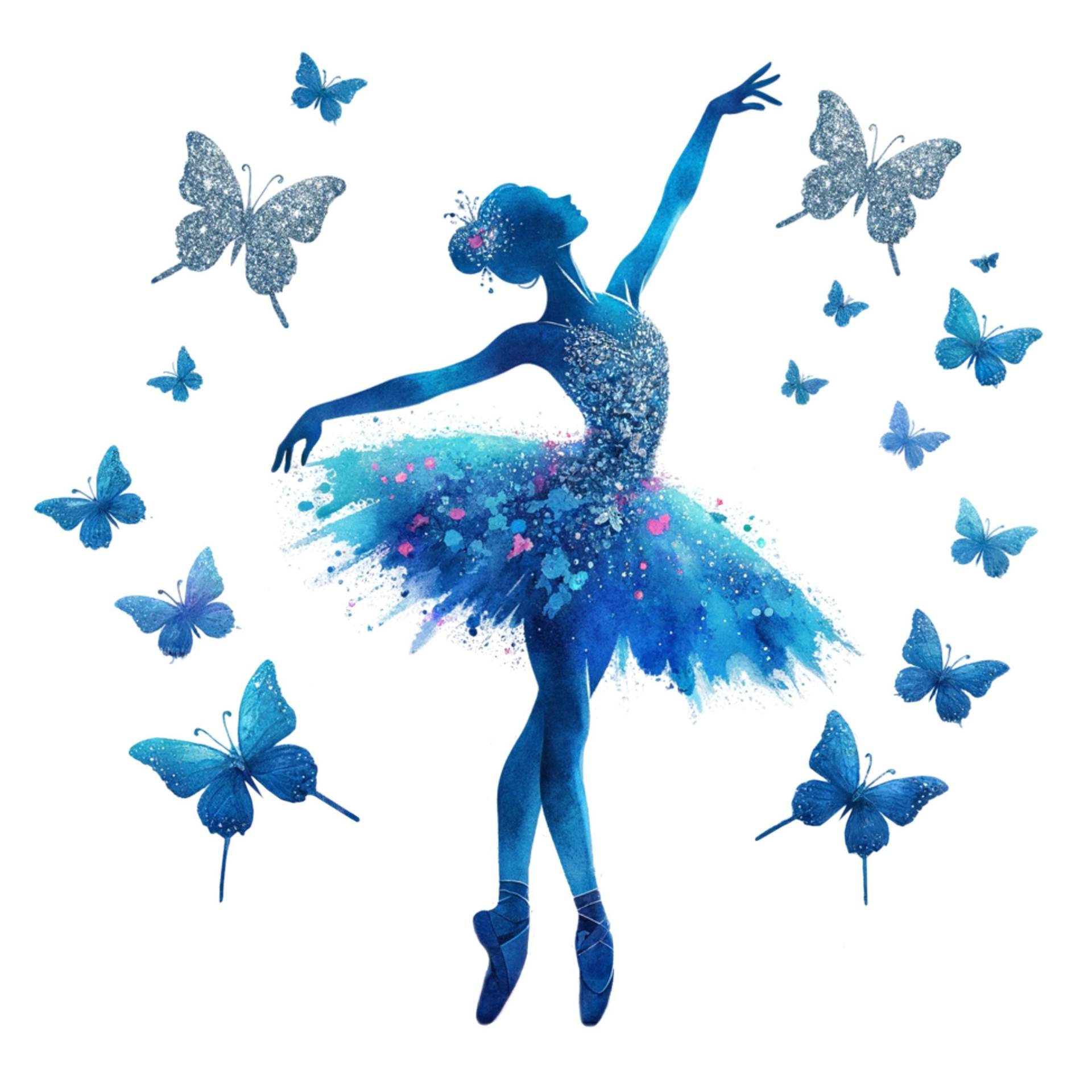 Bügelbild, Glitter Ballerina, Bügelmotiv von BuegeldichTrendy