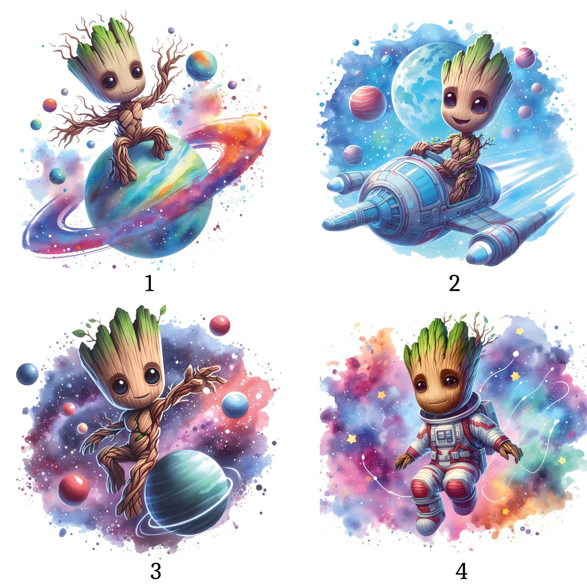 Bügelbild, Groot Im Weltall, Bügelmotiv von BuegeldichTrendy