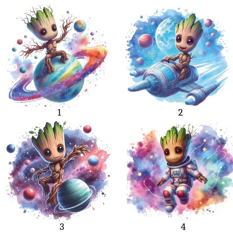 Bügelbild, Groot Im Weltall, Bügelmotiv von BuegeldichTrendy