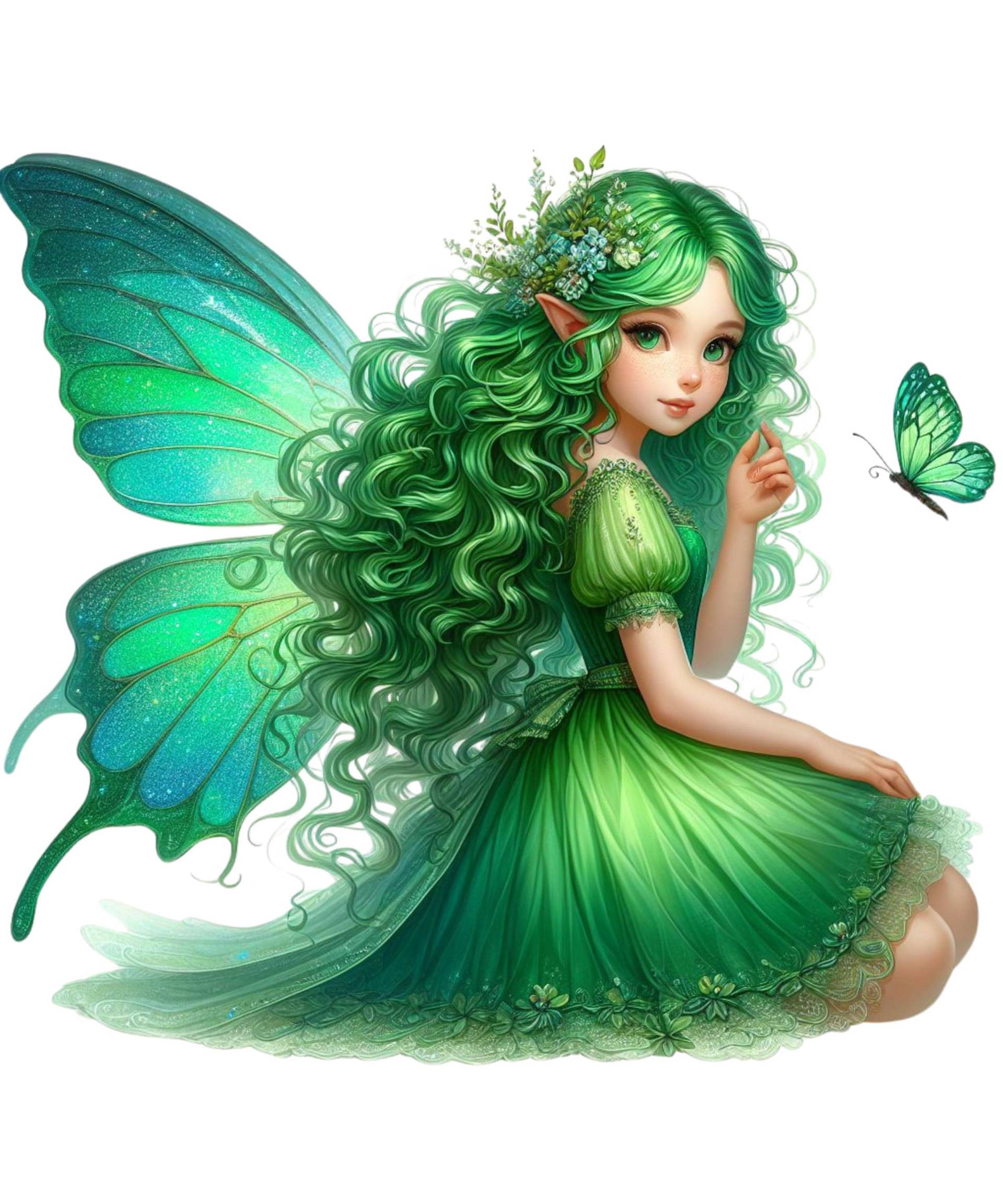 Bügelbild, Grüne Elfe, Bügelmotiv von BuegeldichTrendy