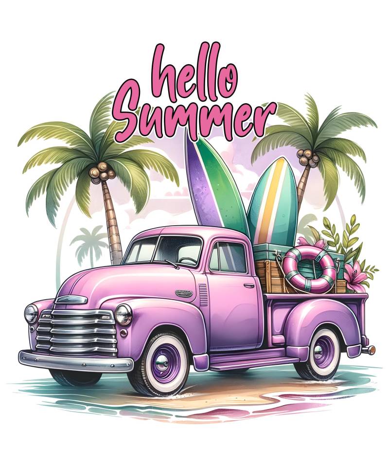 Bügelbild, Hello Summer, Bügelmotiv von BuegeldichTrendy