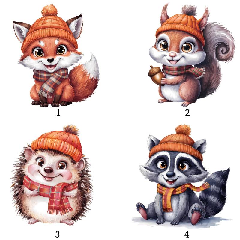 Bügelbild, Herbst Tiere, Waldtiere Herbst, Bügelmotiv von BuegeldichTrendy