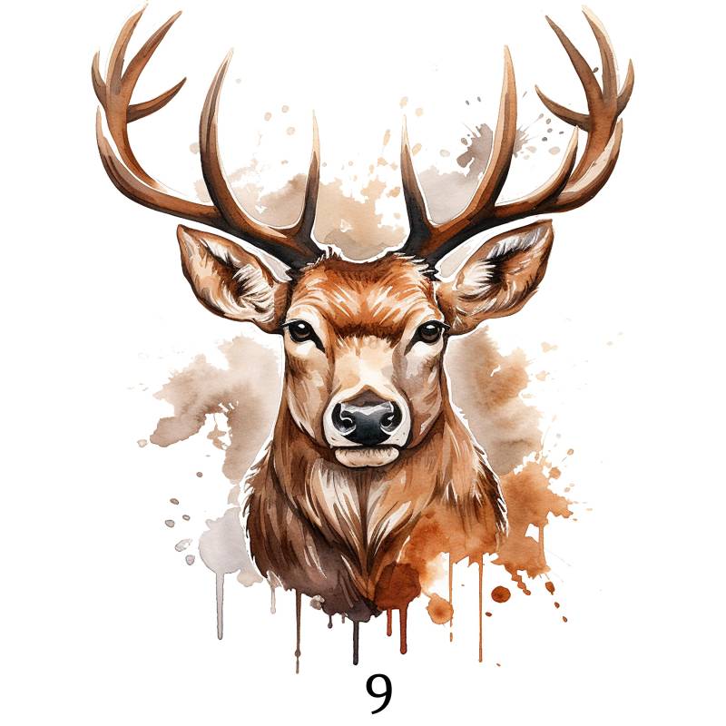 Bügelbild, Hirsch, Wildnis, Waldtier, Bügelmotiv von BuegeldichTrendy