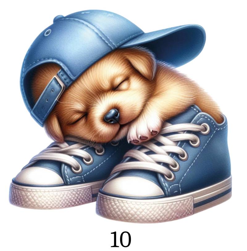 Bügelbild, Hund Im Schuh, Welpe, Bügelmotiv von BuegeldichTrendy