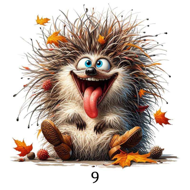 Bügelbild, Igel Herbst, Funny, Bügelmotiv von BuegeldichTrendy