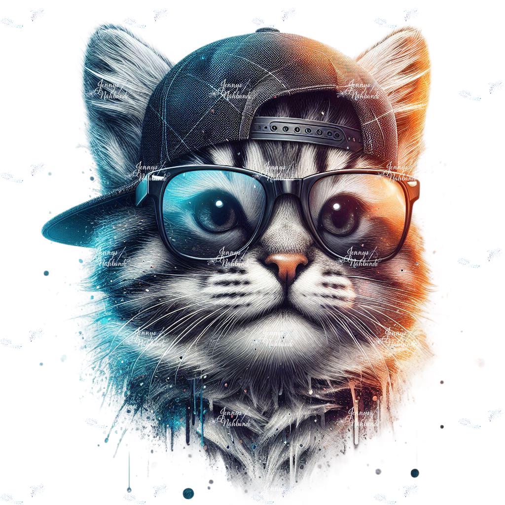 Bügelbild, Katze Mit Cap, Bügelmotiv von BuegeldichTrendy
