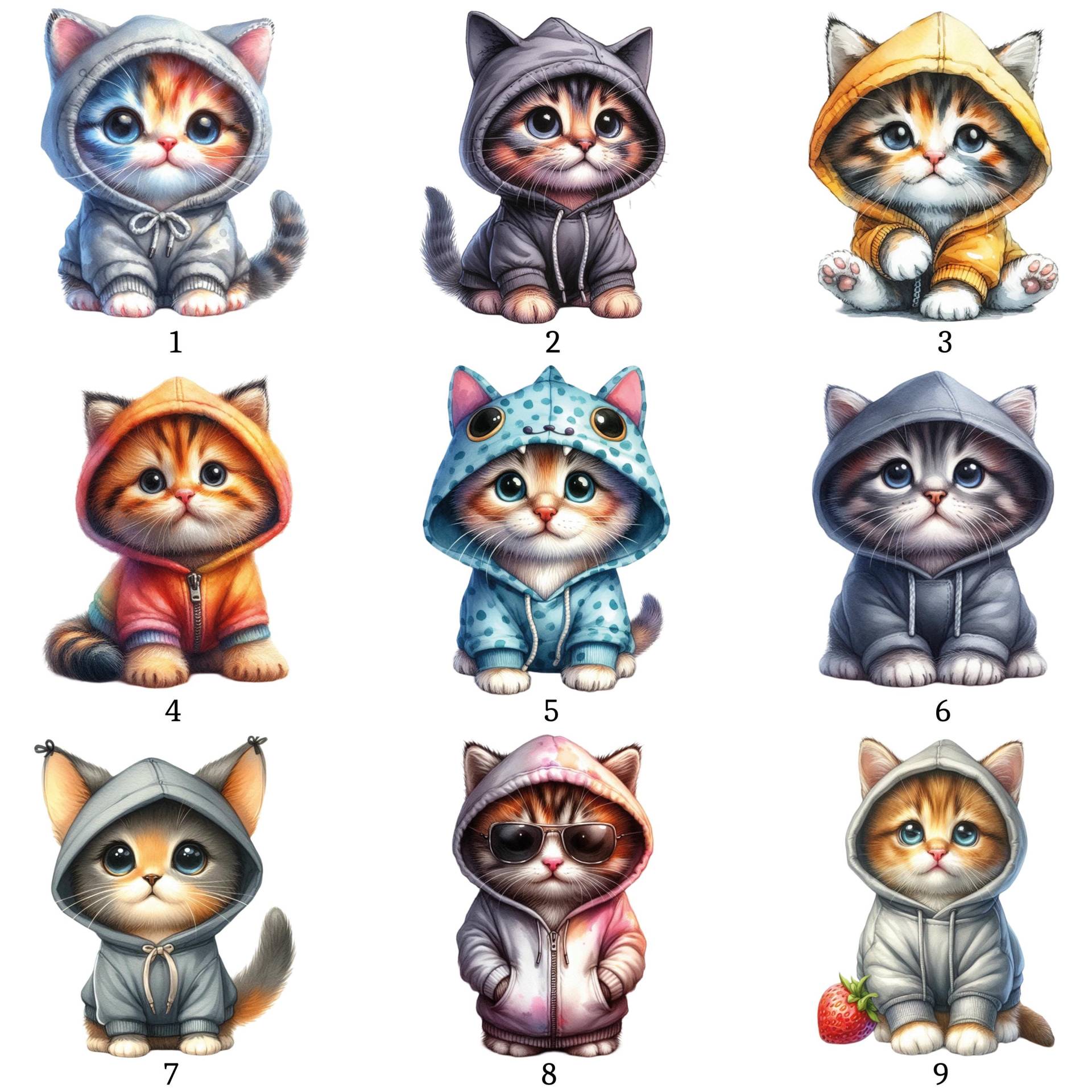 Bügelbild, Katze Mit Hoodie, Bügelmotiv von BuegeldichTrendy