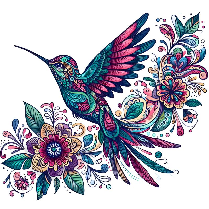 Bügelbild, Kolibri, Bügelmotiv von BuegeldichTrendy