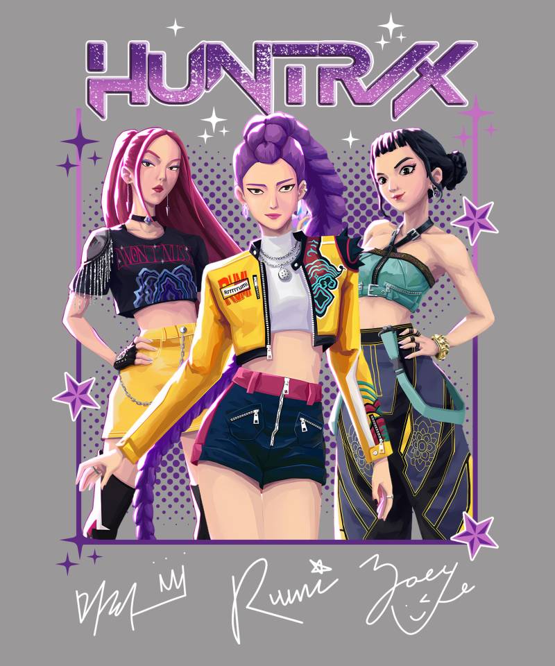 Bügelbild, Kpop Demon Hunters, Huntrix, Bügelmotiv von BuegeldichTrendy