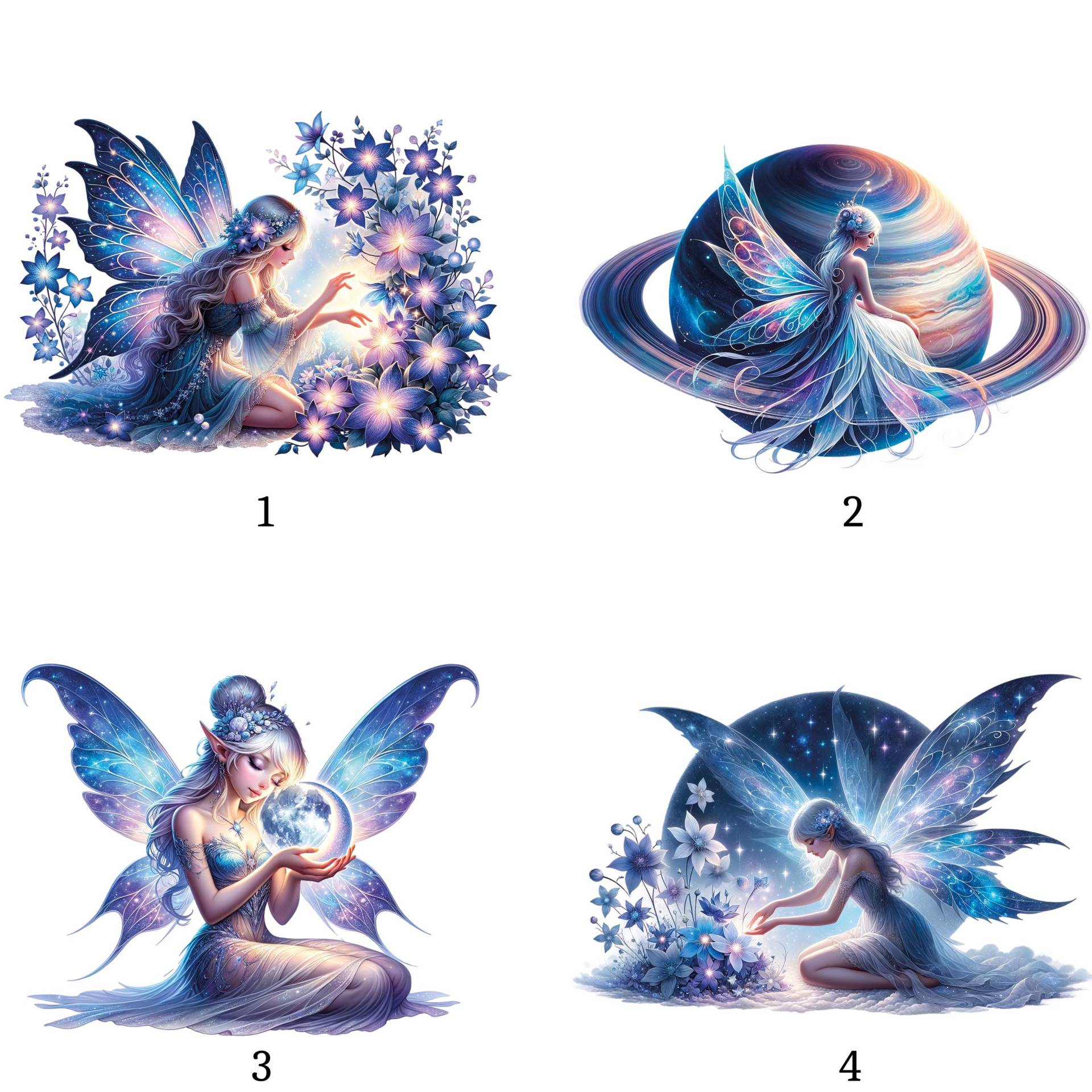 Bügelbild, Kristall Fee, Elfe, Bügelmotiv von BuegeldichTrendy