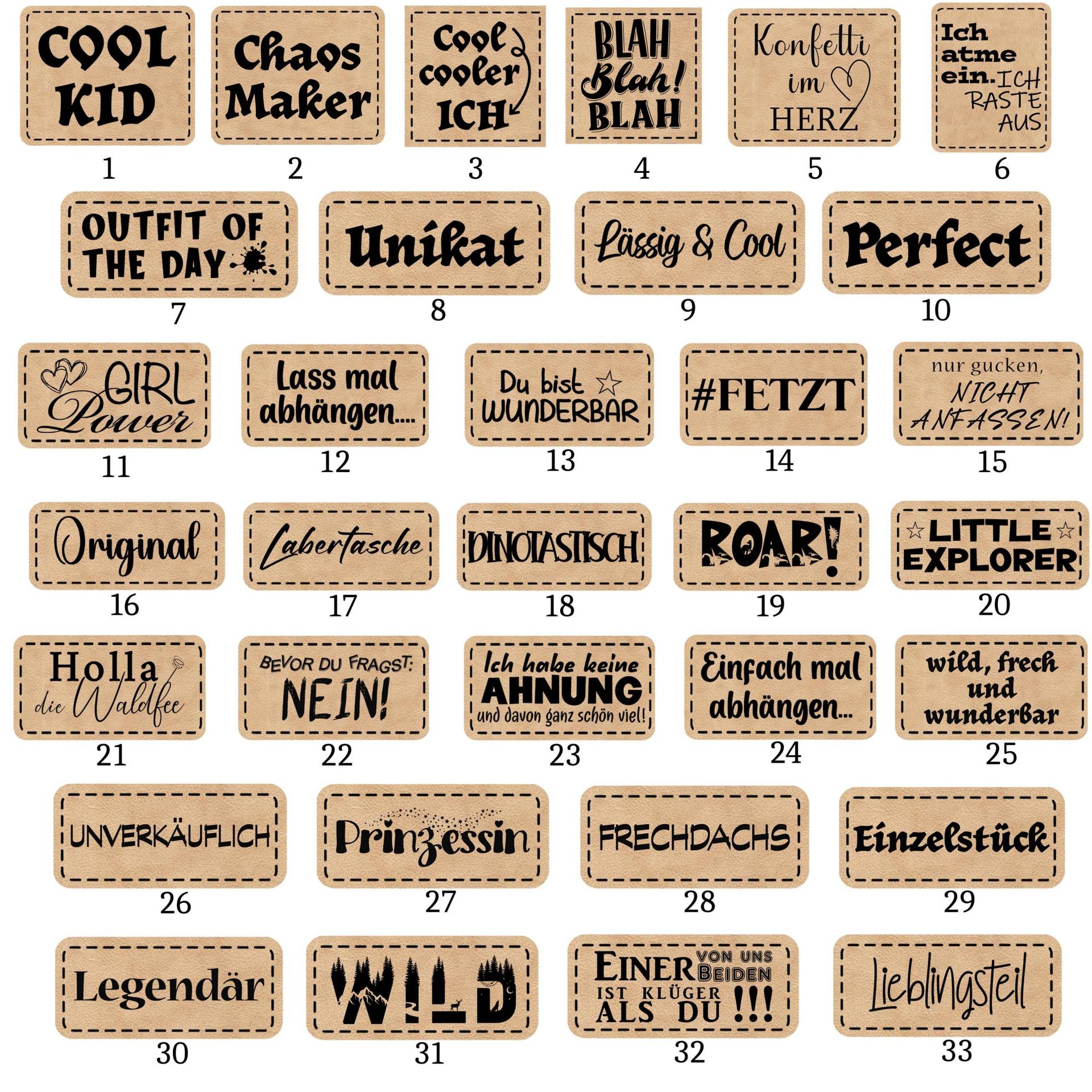 Bügelbild, Label Mit Spruch, Text, Bügellabel 5Er Set von BuegeldichTrendy