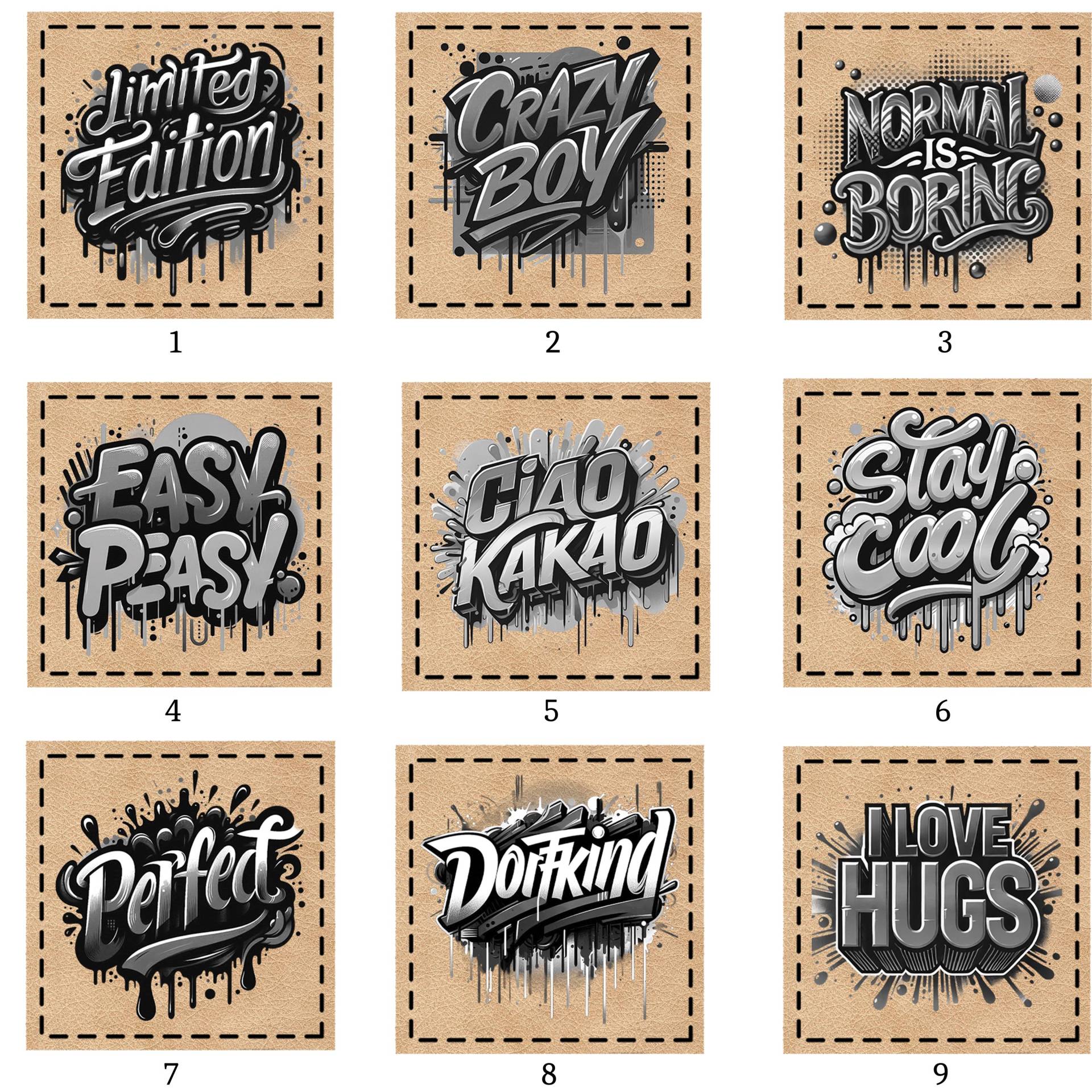 Bügelbild, Label Mit Spruch, Text, Bügellabel 5Er Set von BuegeldichTrendy