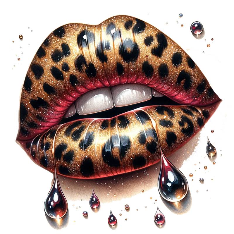 Bügelbild, Leo Mund Glitter, Bügelmotiv von BuegeldichTrendy