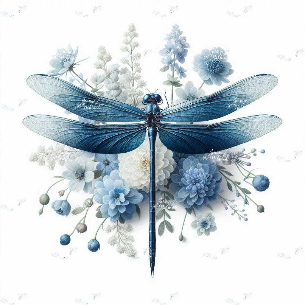 Bügelbild, Libelle Blau, Bügelmotiv von BuegeldichTrendy