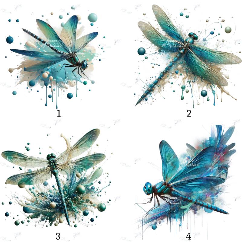 Bügelbild, Libelle Splash, Bügelmotiv von BuegeldichTrendy