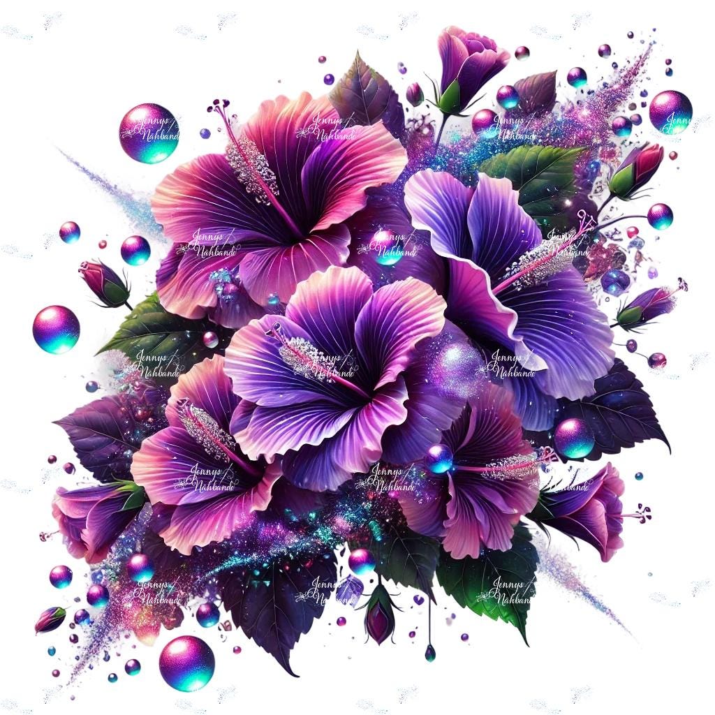 Bügelbild, Lilien Glitter, Bügelmotiv von BuegeldichTrendy