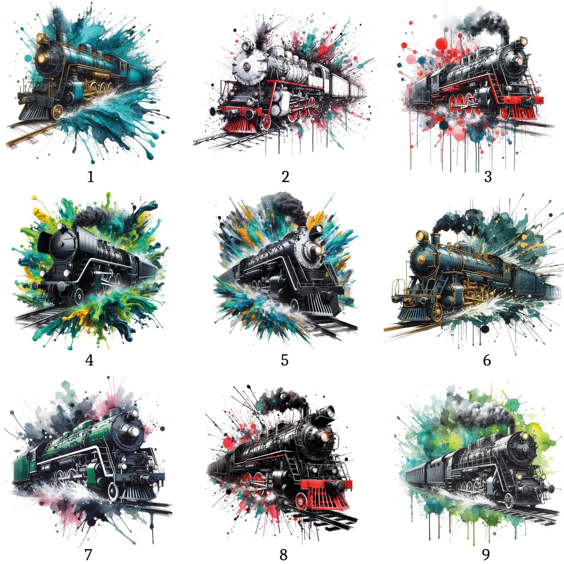 Bügelbild, Lokomotive/Zug Splash von BuegeldichTrendy