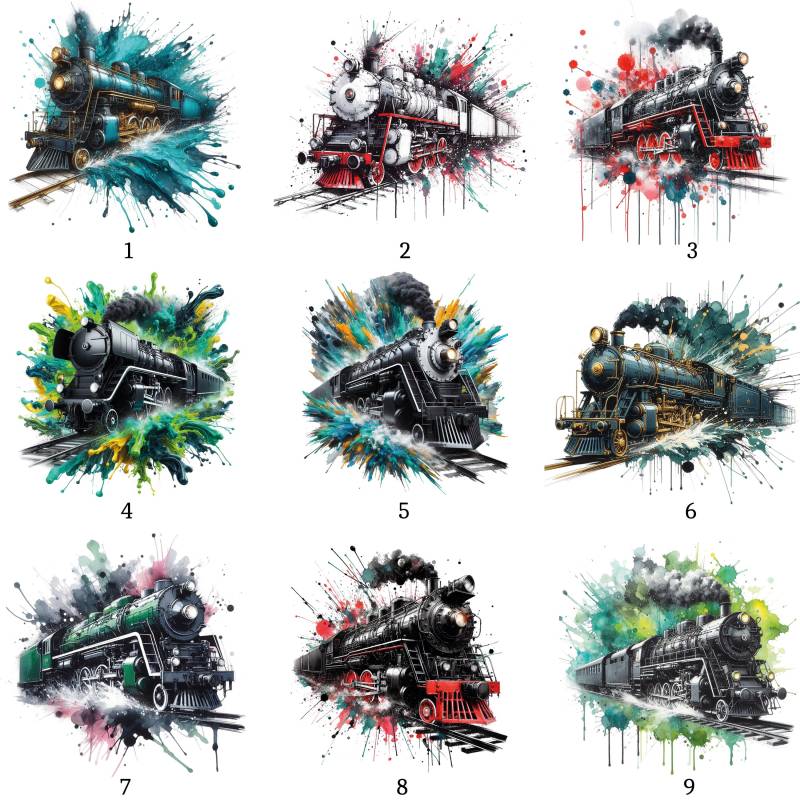 Bügelbild, Lokomotive/Zug Splash von BuegeldichTrendy