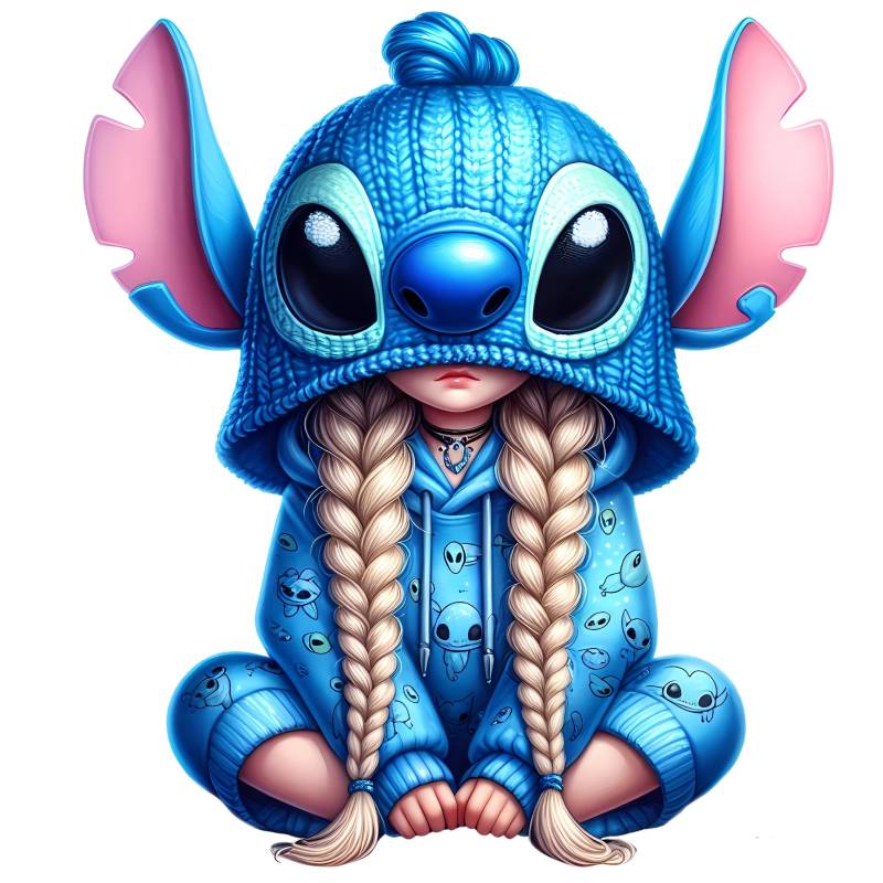 Bügelbild, Mädchen Mit Stitch Kostüm, Bügelmotiv von BuegeldichTrendy