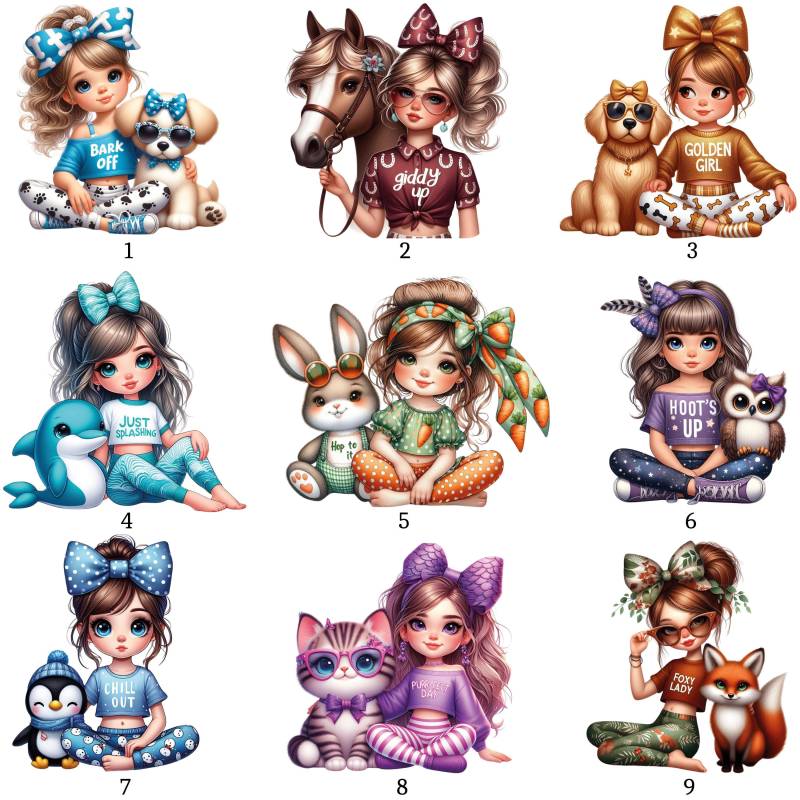 Bügelbild, Mädchen Und Tier, Bügelmotiv von BuegeldichTrendy